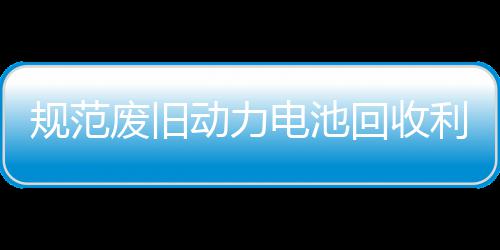 动力电池动门联利用展执规范五部项行回收合开废旧法专